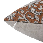 Square/Lumber block print pillow cover- pure linen- MANIKARNIKA - Fabdivine