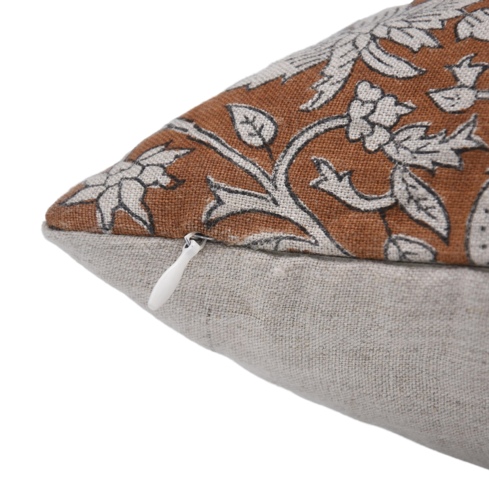 Square/Lumber block print pillow cover- pure linen- MANIKARNIKA - Fabdivine