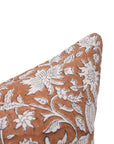 Square/Lumber block print pillow cover- pure linen- MANIKARNIKA - Fabdivine