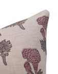 Block Print Pure Linen Pillow Cover - MANMOHAN - Fabdivine