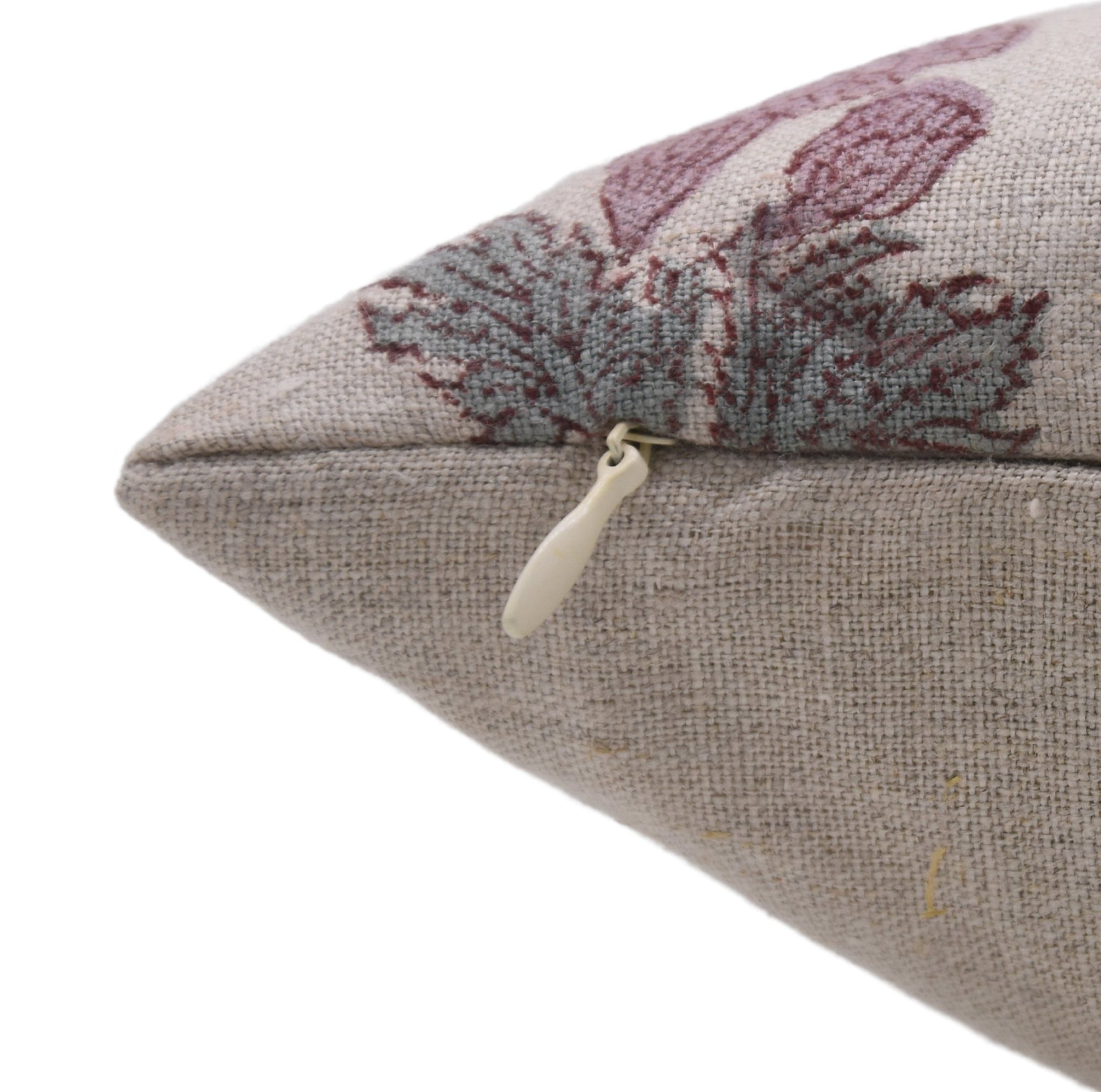 Block Print Pure Linen Pillow Cover - MANMOHAN - Fabdivine