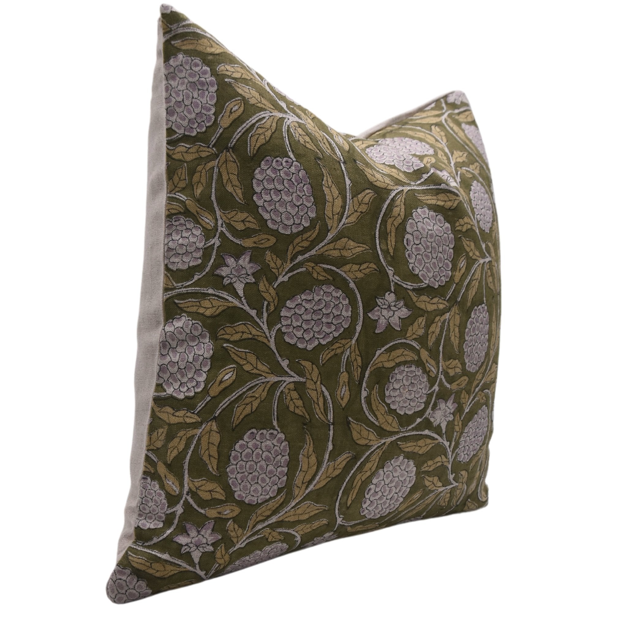 Block Print Pure Linen Pillow Cover - MERAKI - Fabdivine