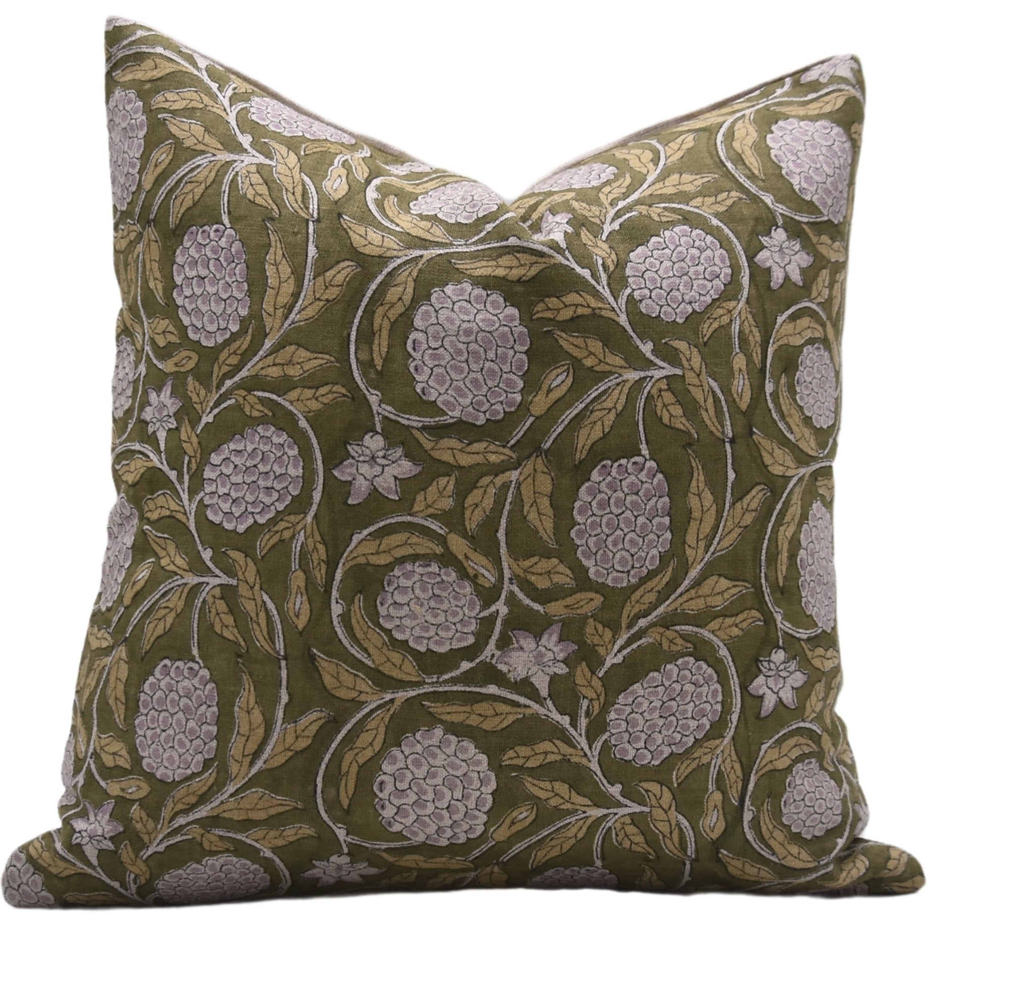 Block Print Pure Linen Pillow Cover - MERAKI - Fabdivine