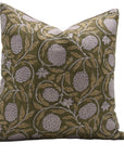 Block Print Pure Linen Pillow Cover - MERAKI - Fabdivine