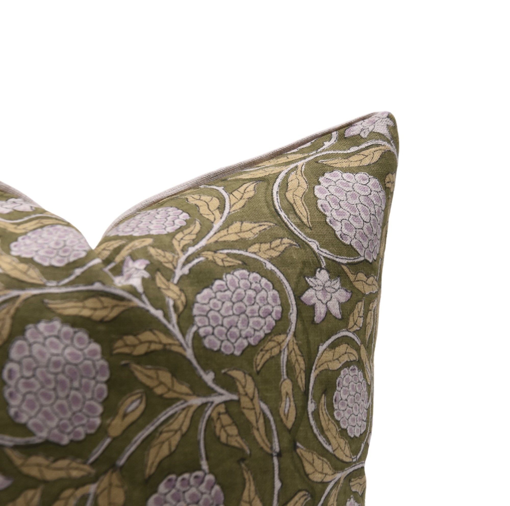 Block Print Pure Linen Pillow Cover - MERAKI - Fabdivine