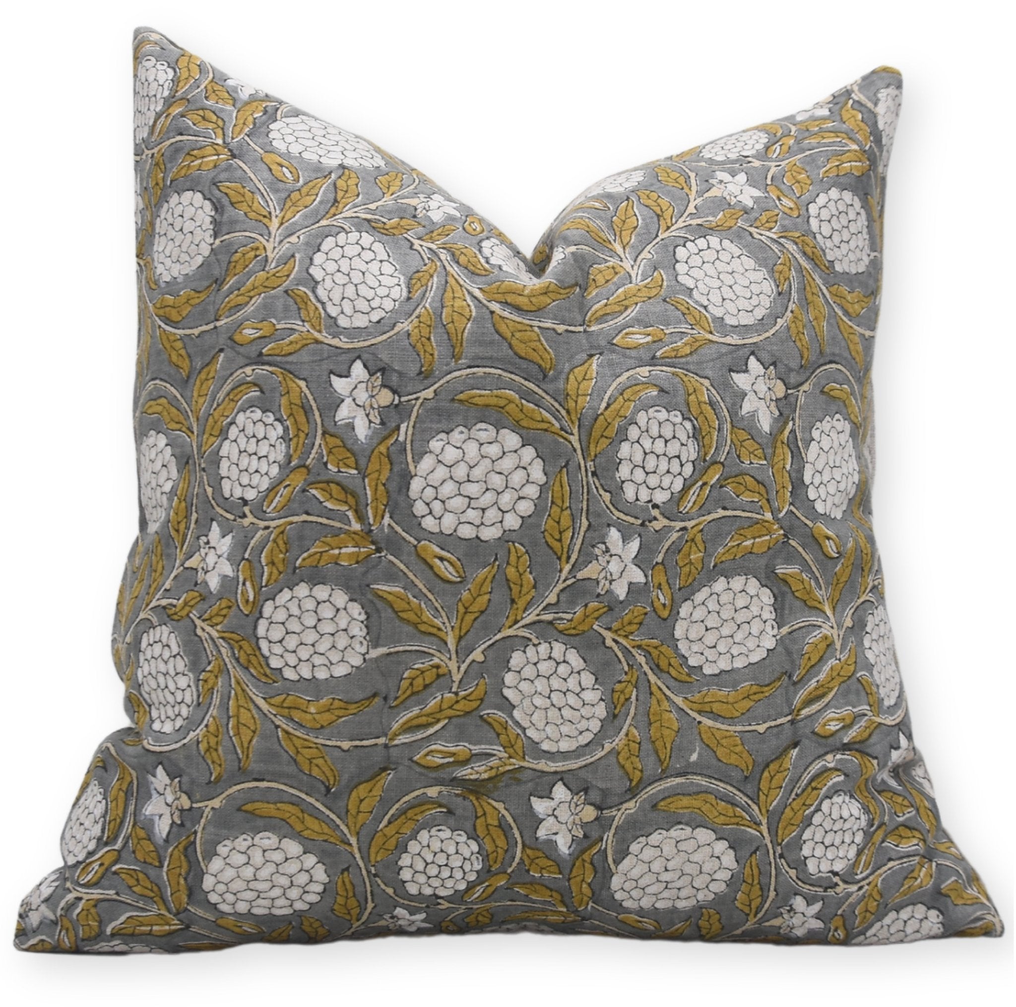 Block Print Pure Linen Pillow Cover - MERAKI - Fabdivine