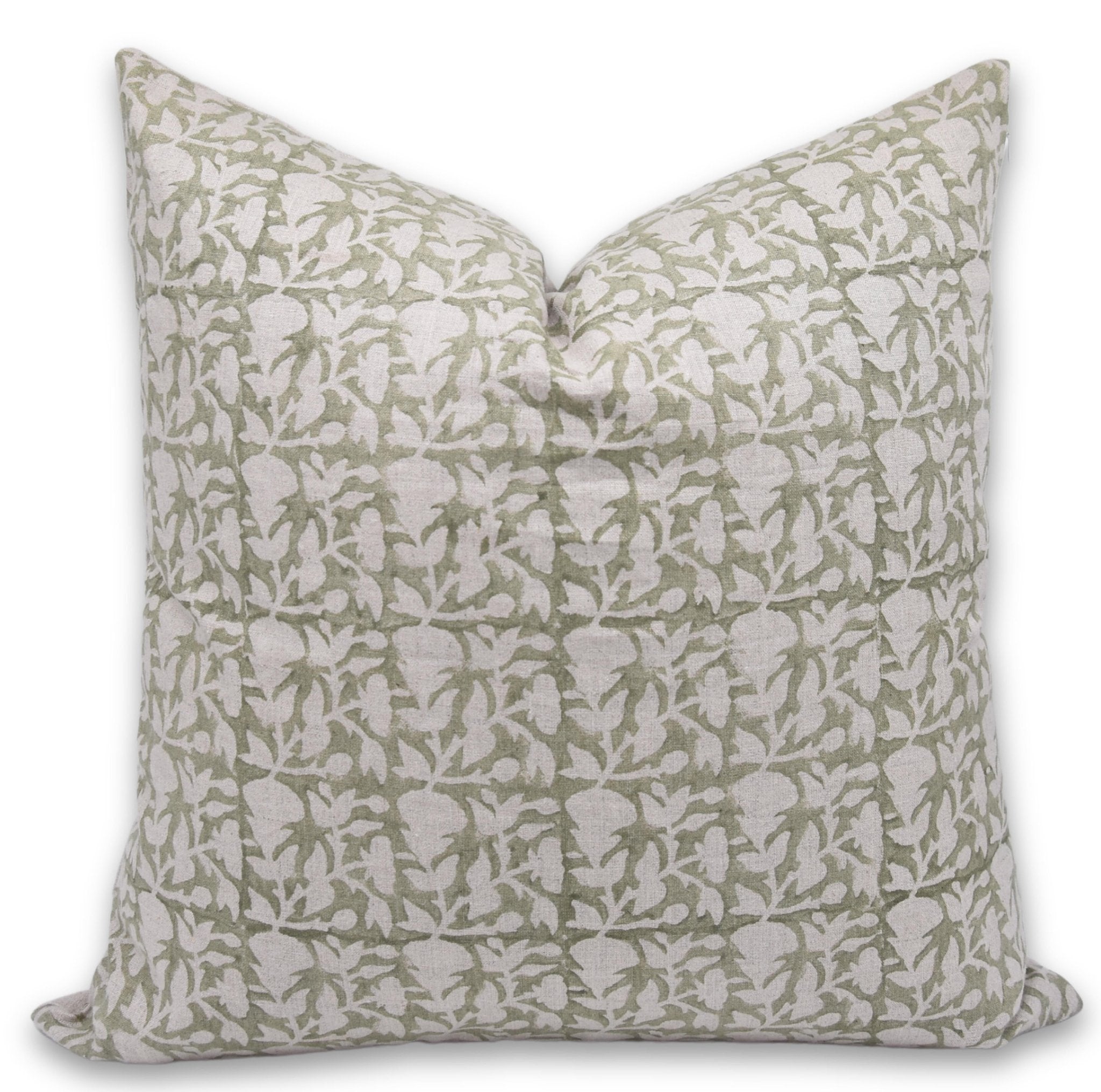 Block print pure linen throw pillow cover- MIDNIGHT - Fabdivine