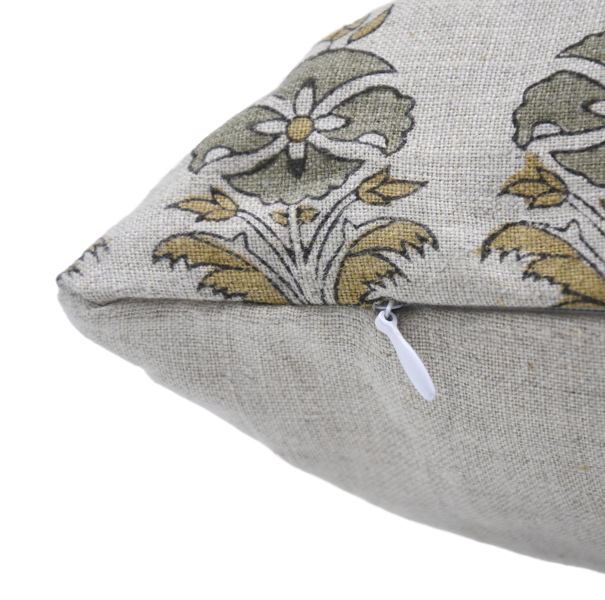 Block print Pillow cover for sofa, couch or bed- Pure Linen - MOR MUKUT - Fabdivine