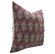 Pure Linen block print designer boho pillow/cushion cover- MOR MUKUT - Fabdivine