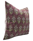 Pure Linen block print designer boho pillow/cushion cover- MOR MUKUT - Fabdivine