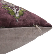 Pure Linen block print designer boho pillow/cushion cover- MOR MUKUT - Fabdivine