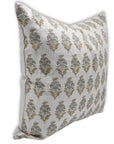 Block print Pillow cover for sofa, couch or bed- Pure Linen - MOR MUKUT - Fabdivine