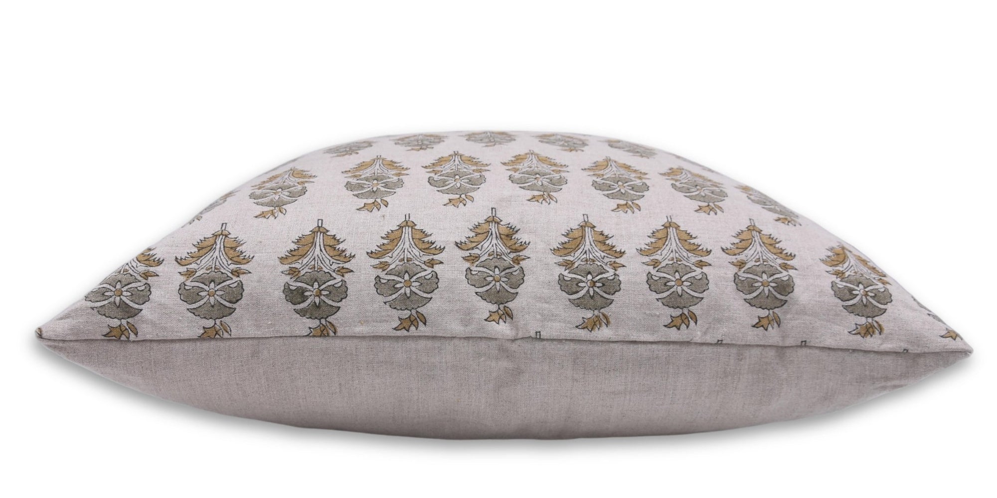 Block print Pillow cover for sofa, couch or bed- Pure Linen - MOR MUKUT - Fabdivine