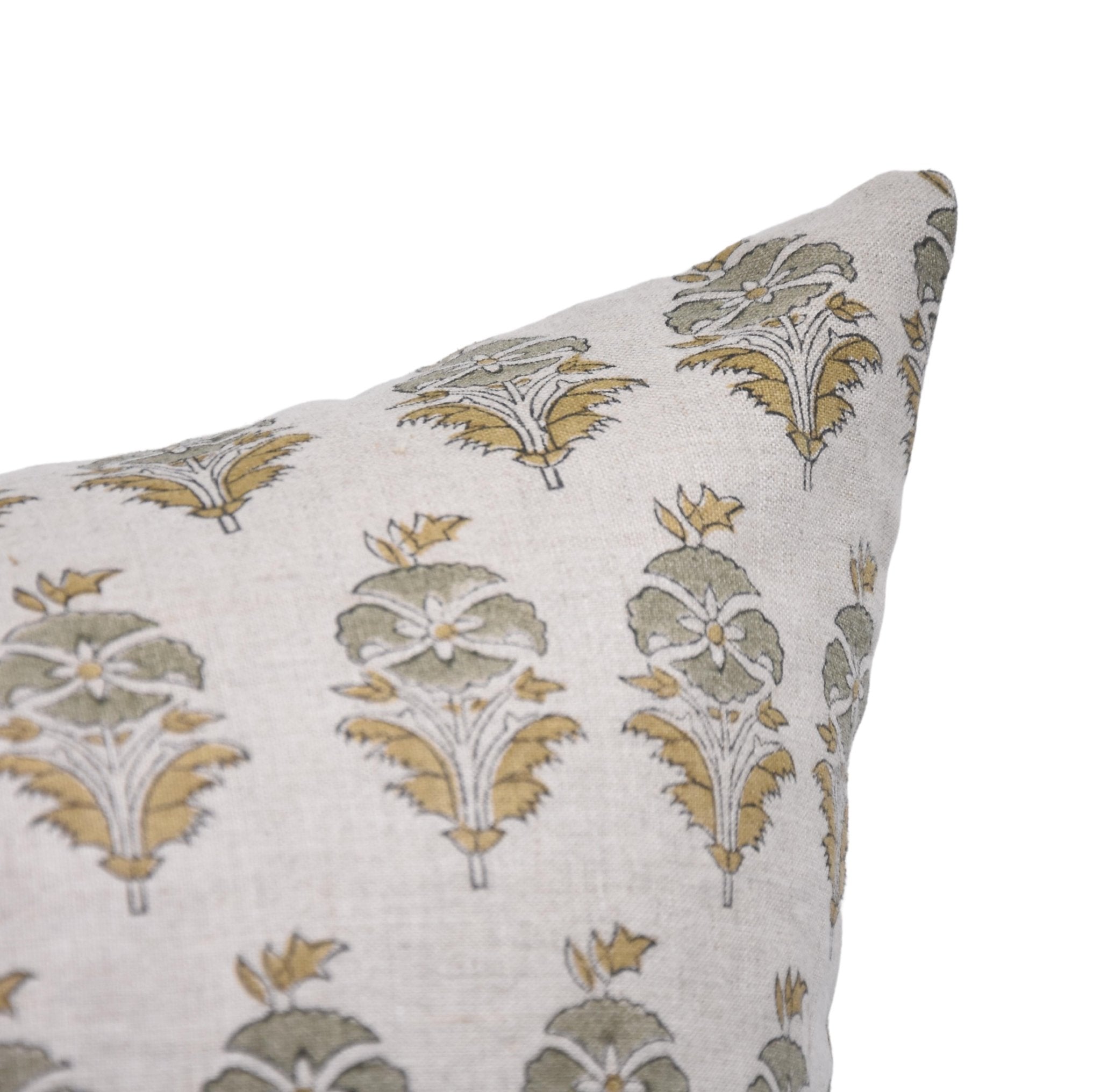 Block print Pillow cover for sofa, couch or bed- Pure Linen - MOR MUKUT - Fabdivine