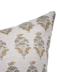 Block print Pillow cover for sofa, couch or bed- Pure Linen - MOR MUKUT - Fabdivine