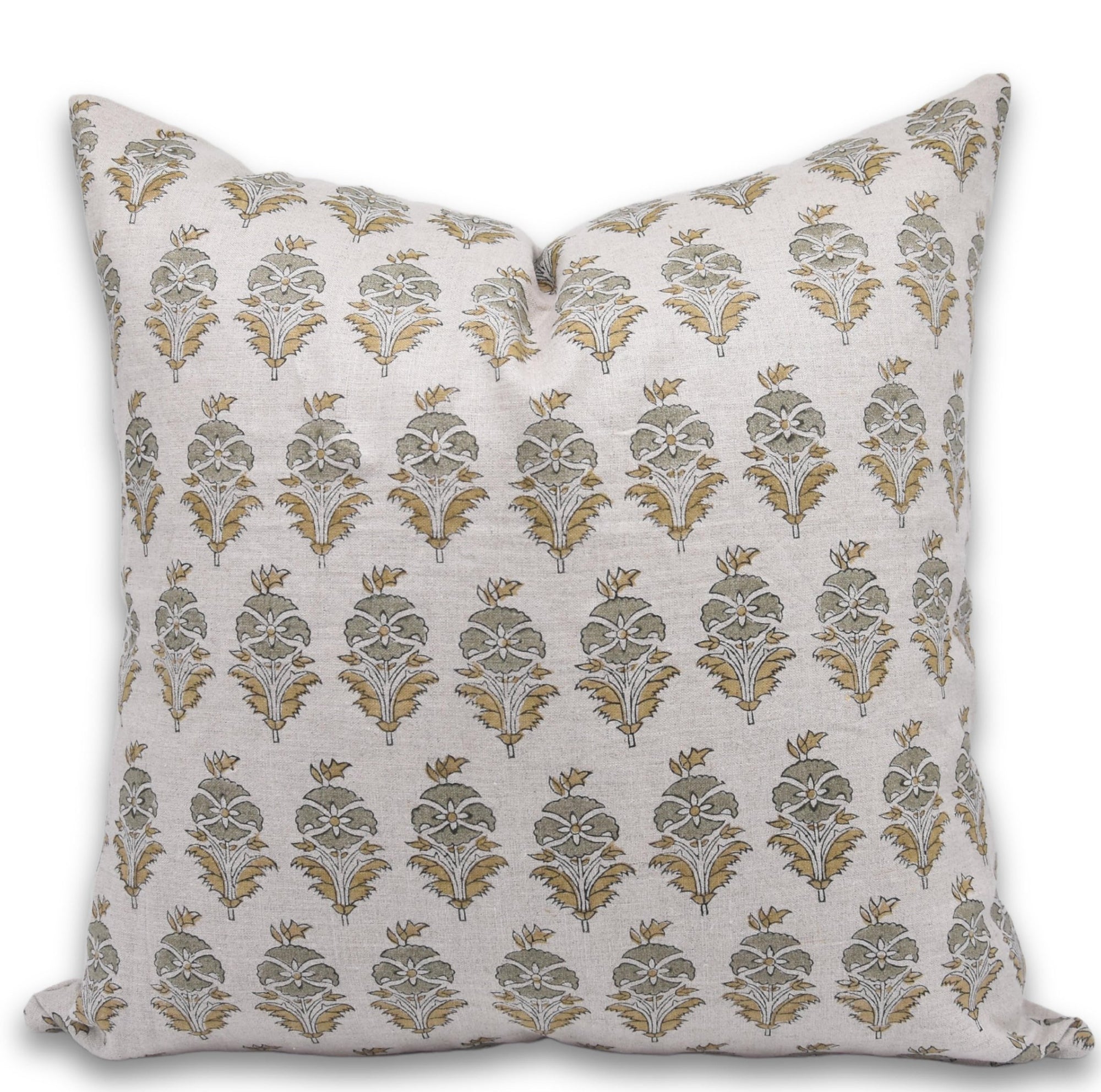 Block print Pillow cover for sofa, couch or bed- Pure Linen - MOR MUKUT - Fabdivine