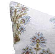 Block print Pillow cover for sofa, couch or bed- Pure Linen- MOR PANKH - Fabdivine