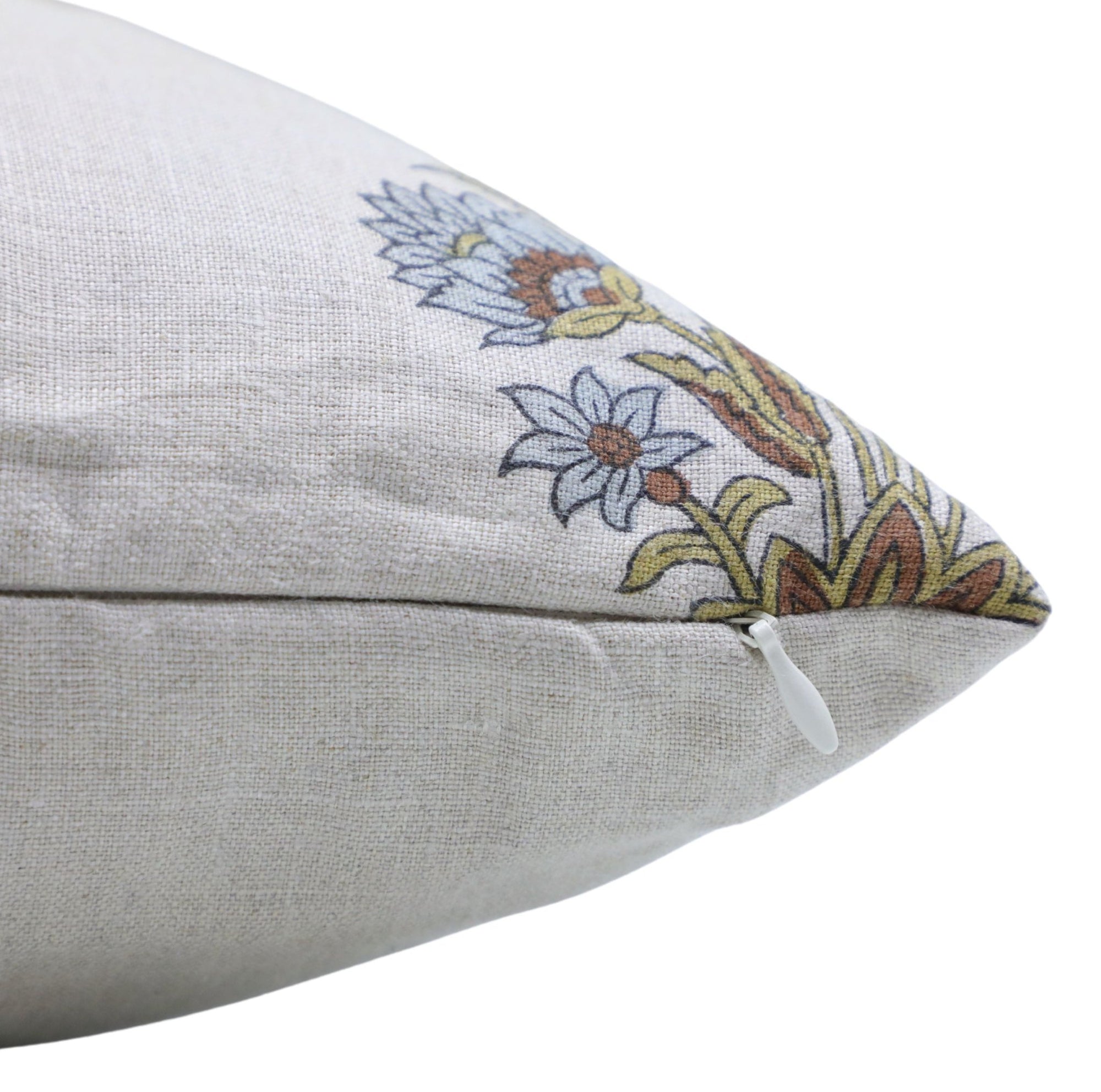 Block print Pillow cover for sofa, couch or bed- Pure Linen- MOR PANKH - Fabdivine