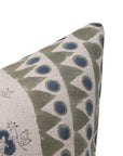 Block Print Pure Linen Pillow Cover - MOUNTAIN MOON CHITARNAJAN - Fabdivine