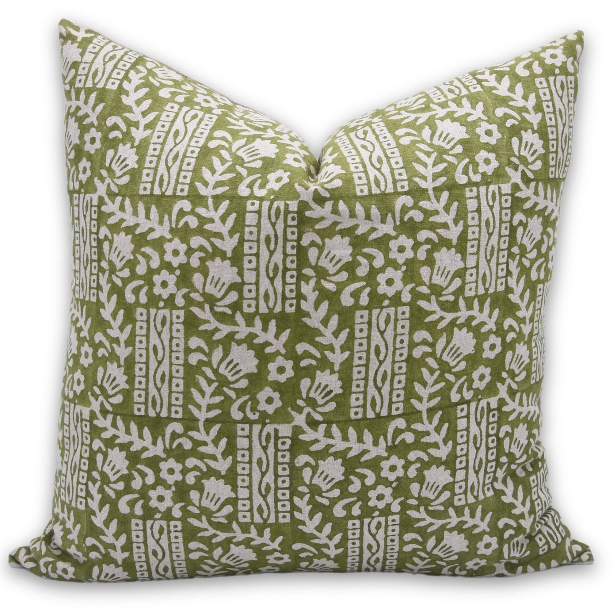 Block print Pillow cover for sofa, couch or bed- pure linen- MUMTAJ - Fabdivine