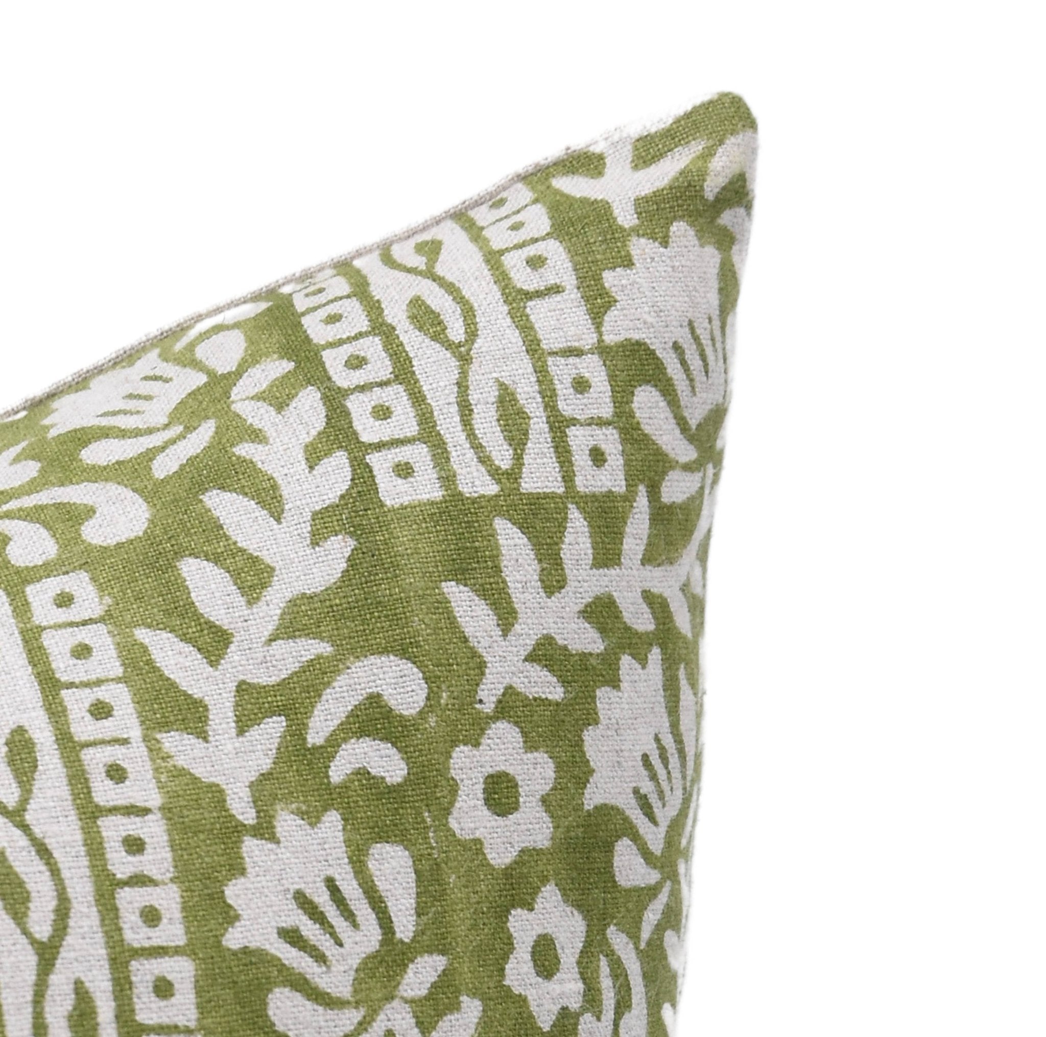 Block print Pillow cover for sofa, couch or bed- pure linen- MUMTAJ - Fabdivine