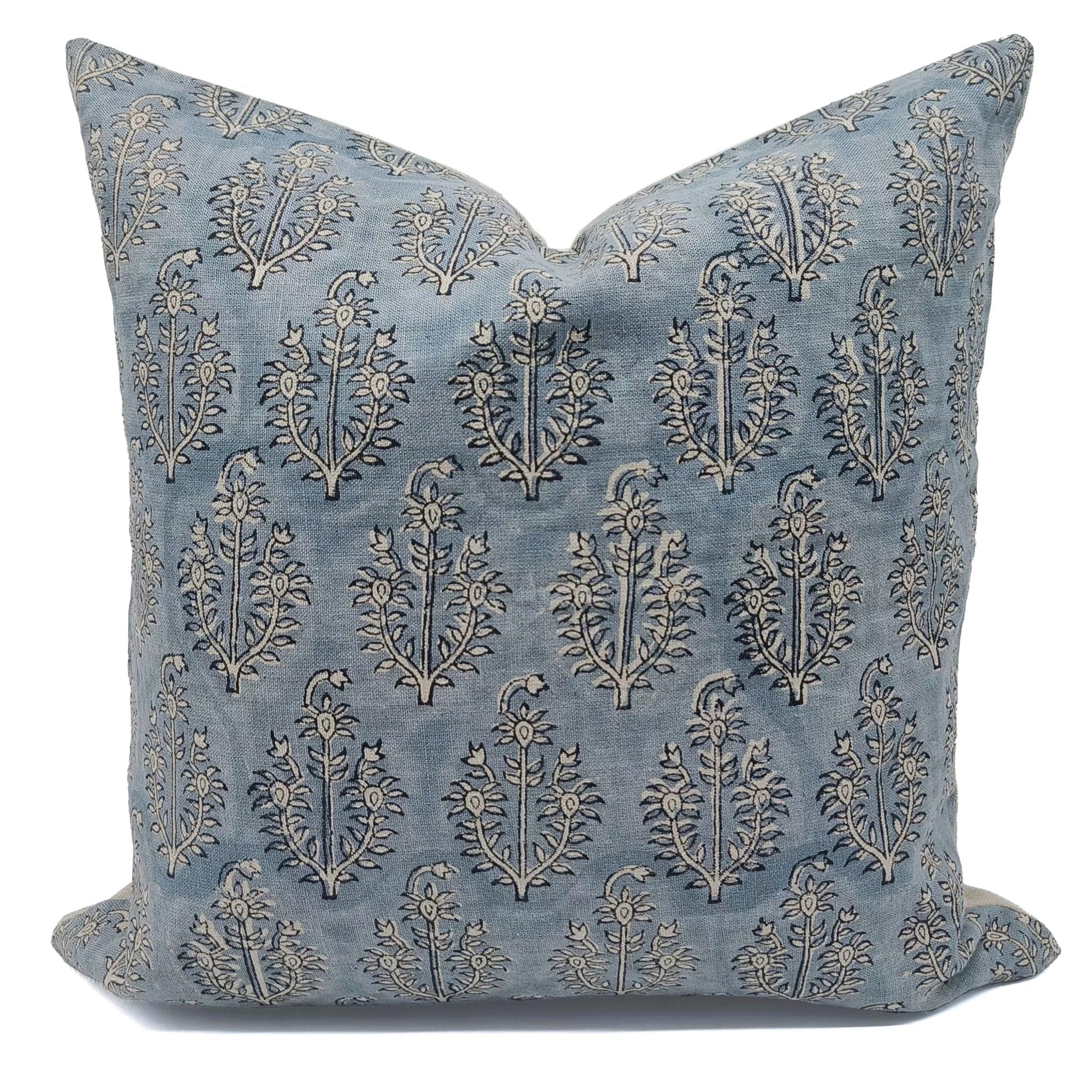 Pure Linen block print designer boho pillow/cushion cover- NEEL GAGAN - Fabdivine