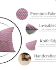 Square/Lumber block print pillow cover- Pure Linen- PINKCITY JAAL - Fabdivine