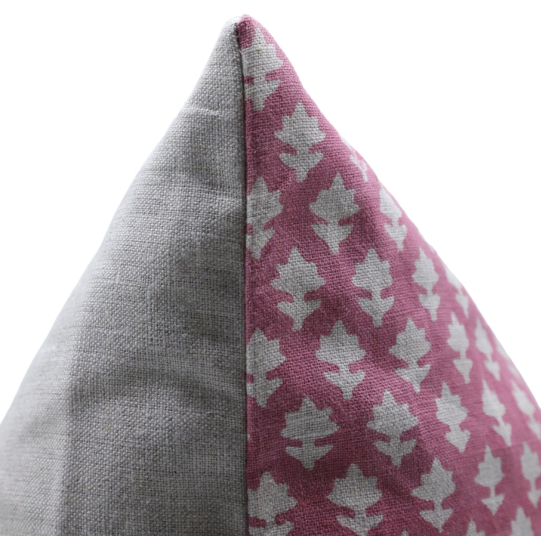 Square/Lumber block print pillow cover- Pure Linen- PINKCITY JAAL - Fabdivine