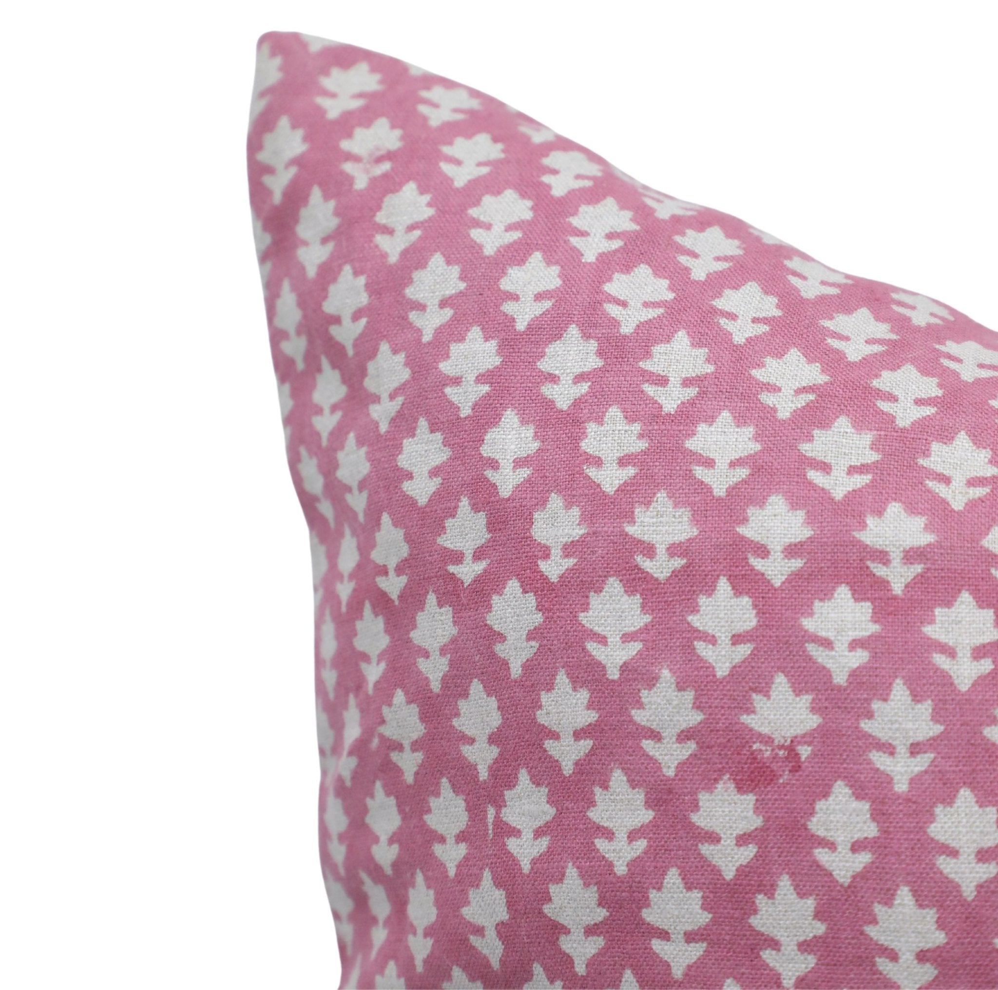 Lumber block print pillow cover- Pure Linen- PINKCITY JAAL - Fabdivine