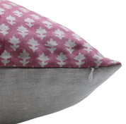 Square/Lumber block print pillow cover- Pure Linen- PINKCITY JAAL - Fabdivine