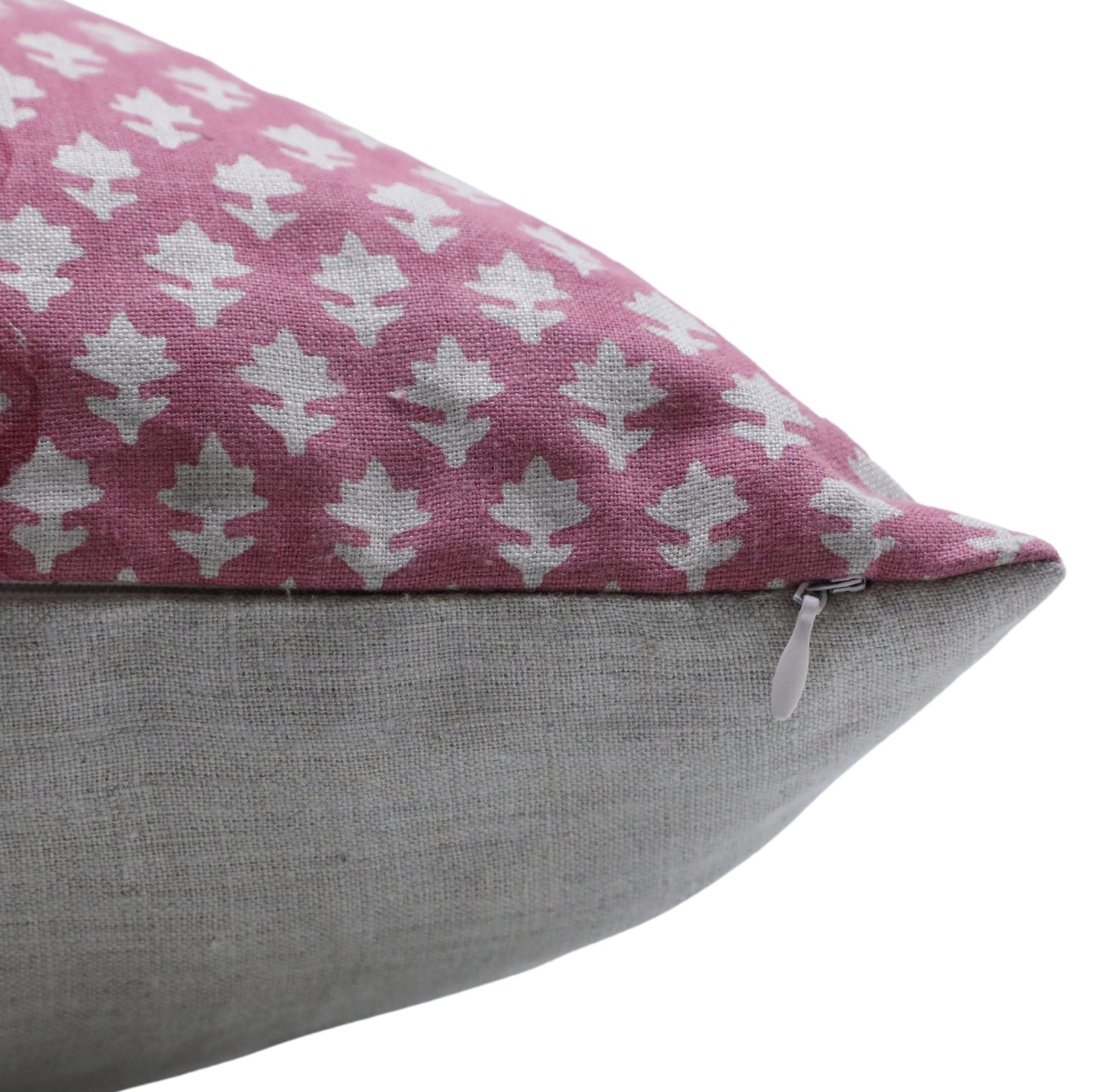 Square/Lumber block print pillow cover- Pure Linen- PINKCITY JAAL - Fabdivine