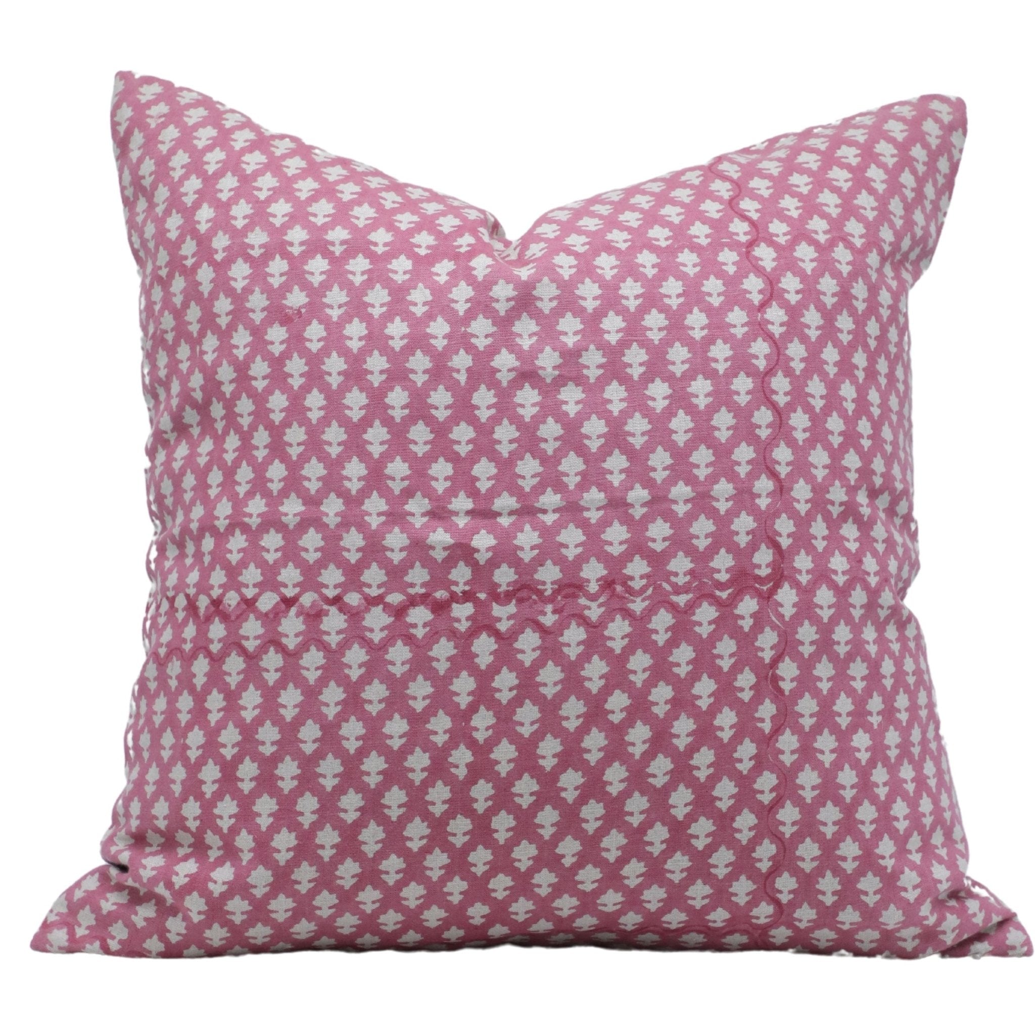 Lumber block print pillow cover- Pure Linen- PINKCITY JAAL - Fabdivine