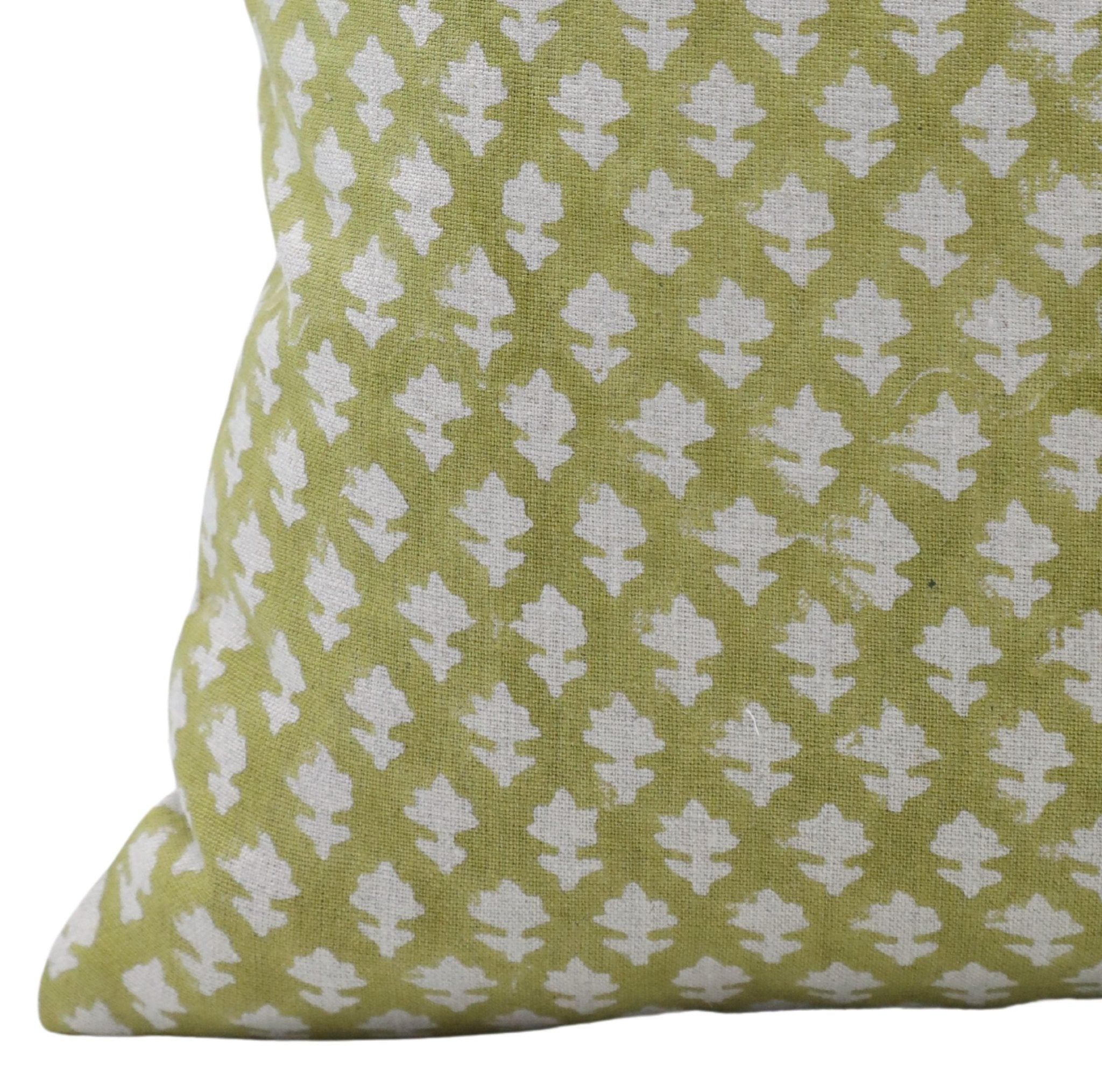 Square/Lumber block print pillow cover- Pure Linen- PINKCITY JAAL - Fabdivine