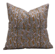 Block Print Pure Linen Pillow Cover - PISHTA - Fabdivine