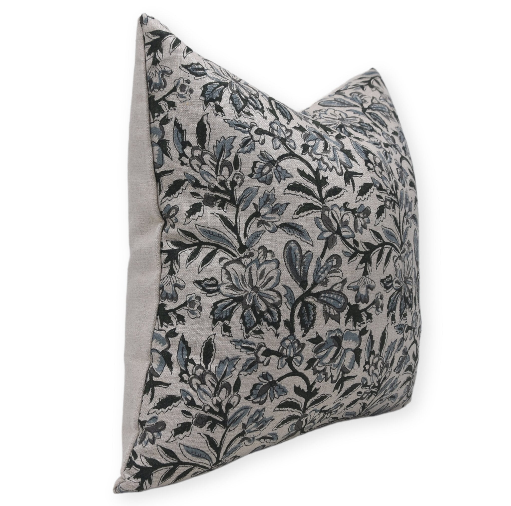 Block print Pillow cover for sofa, couch or bed - Pure Linen - QUDRAT - Fabdivine