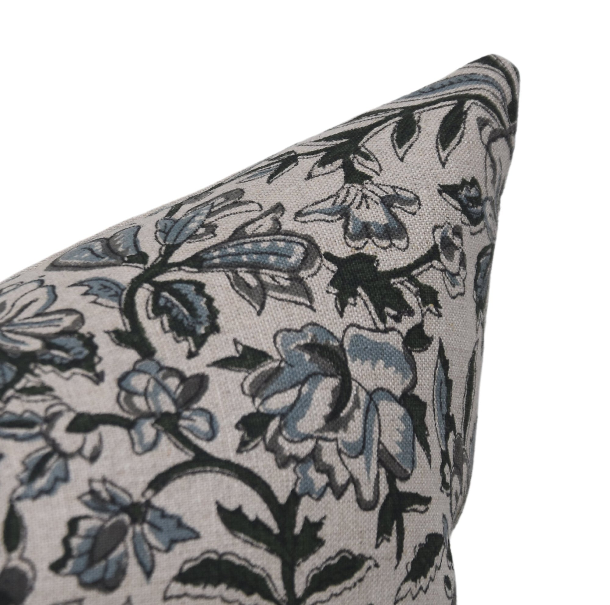 Block print Pillow cover for sofa, couch or bed - Pure Linen - QUDRAT - Fabdivine