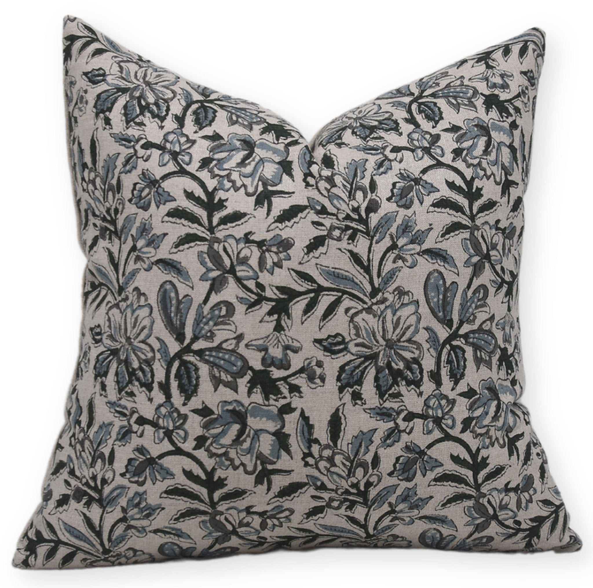 Block print Pillow cover for sofa, couch or bed - Pure Linen - QUDRAT - Fabdivine