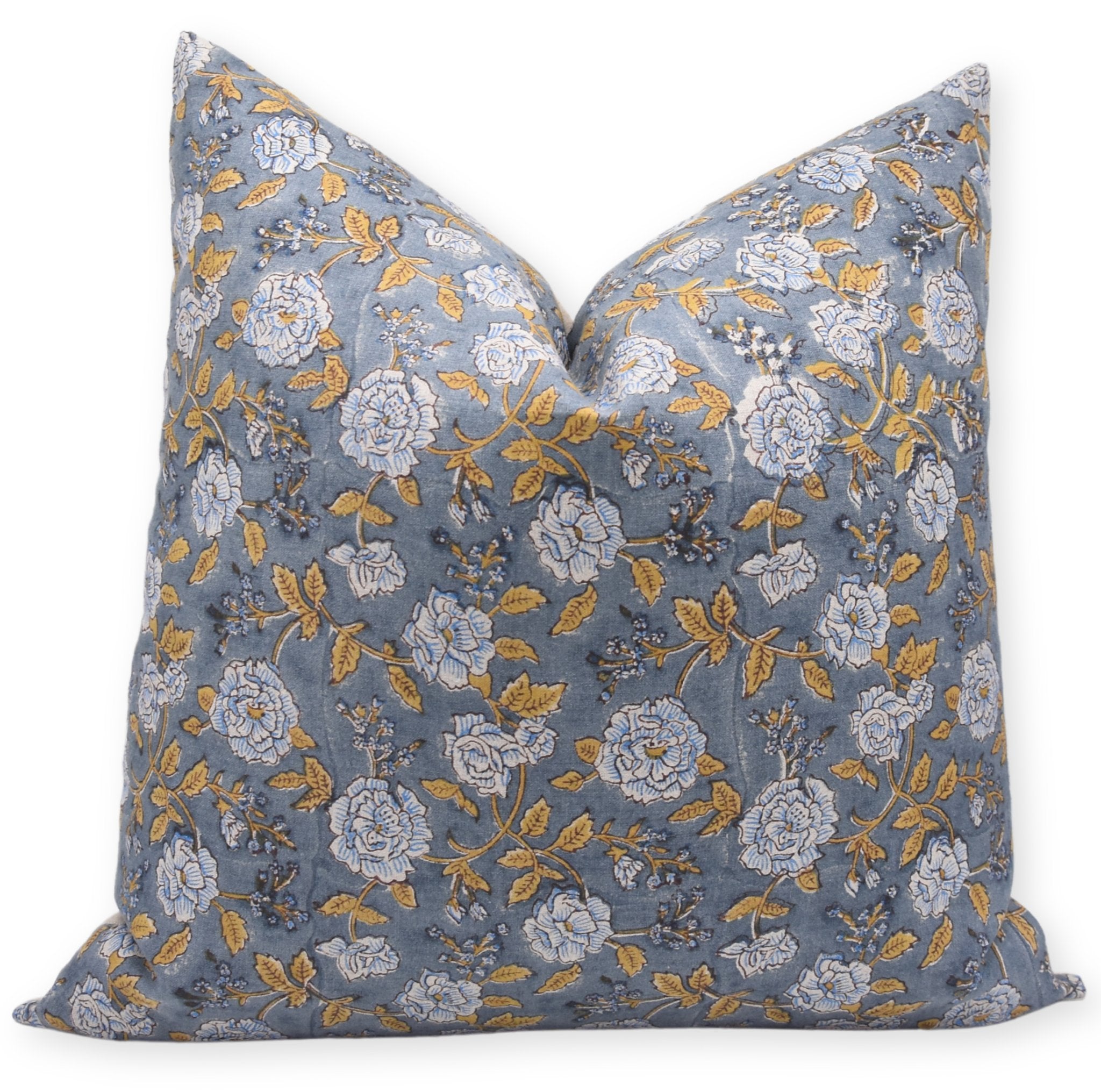 Lumber block print pillow cover- thick linen- RAMESHWARAM - Fabdivine