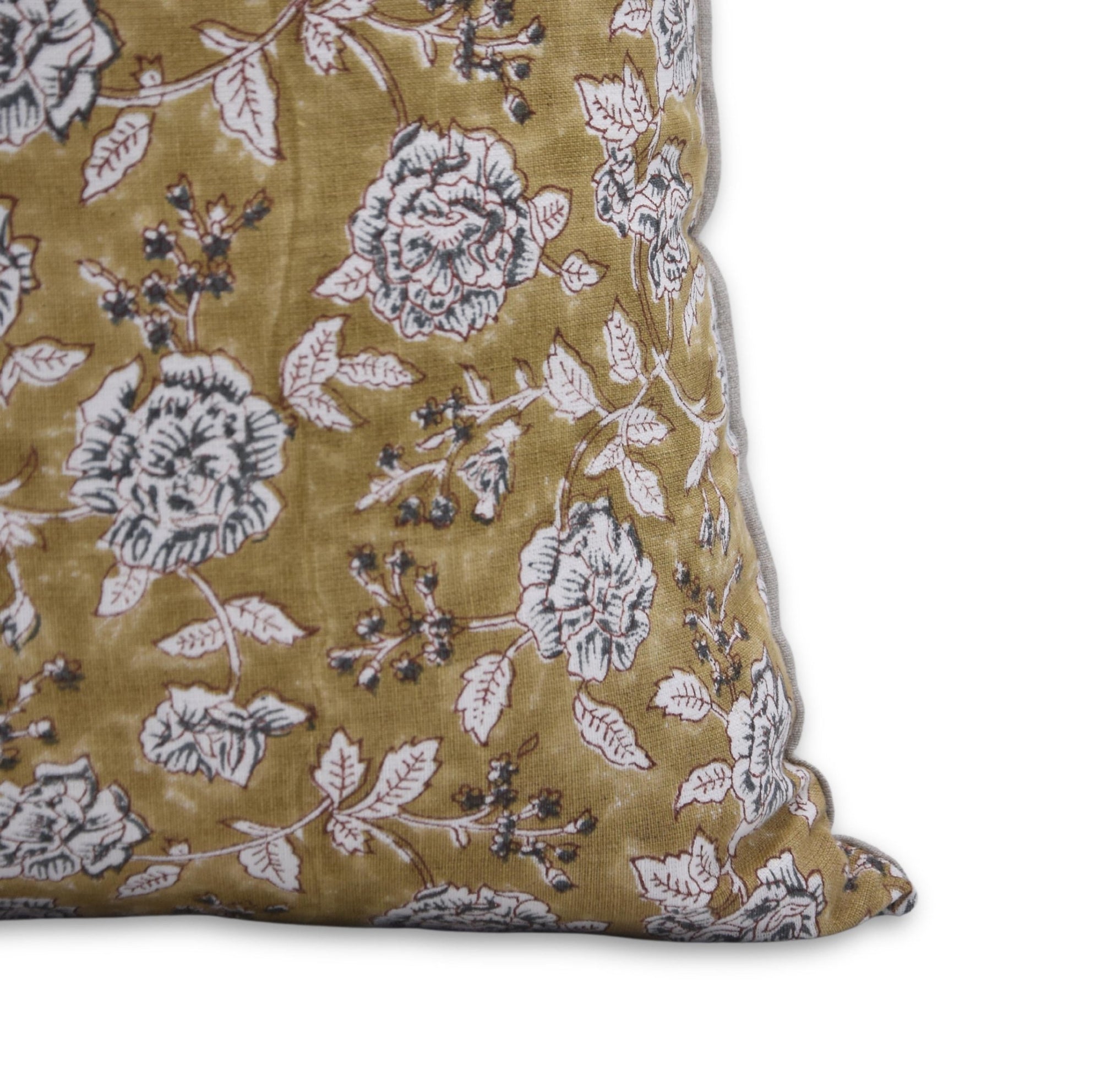 Block print Pillow cover for sofa, couch or bed- pure linen- RAMESHWARM - Fabdivine