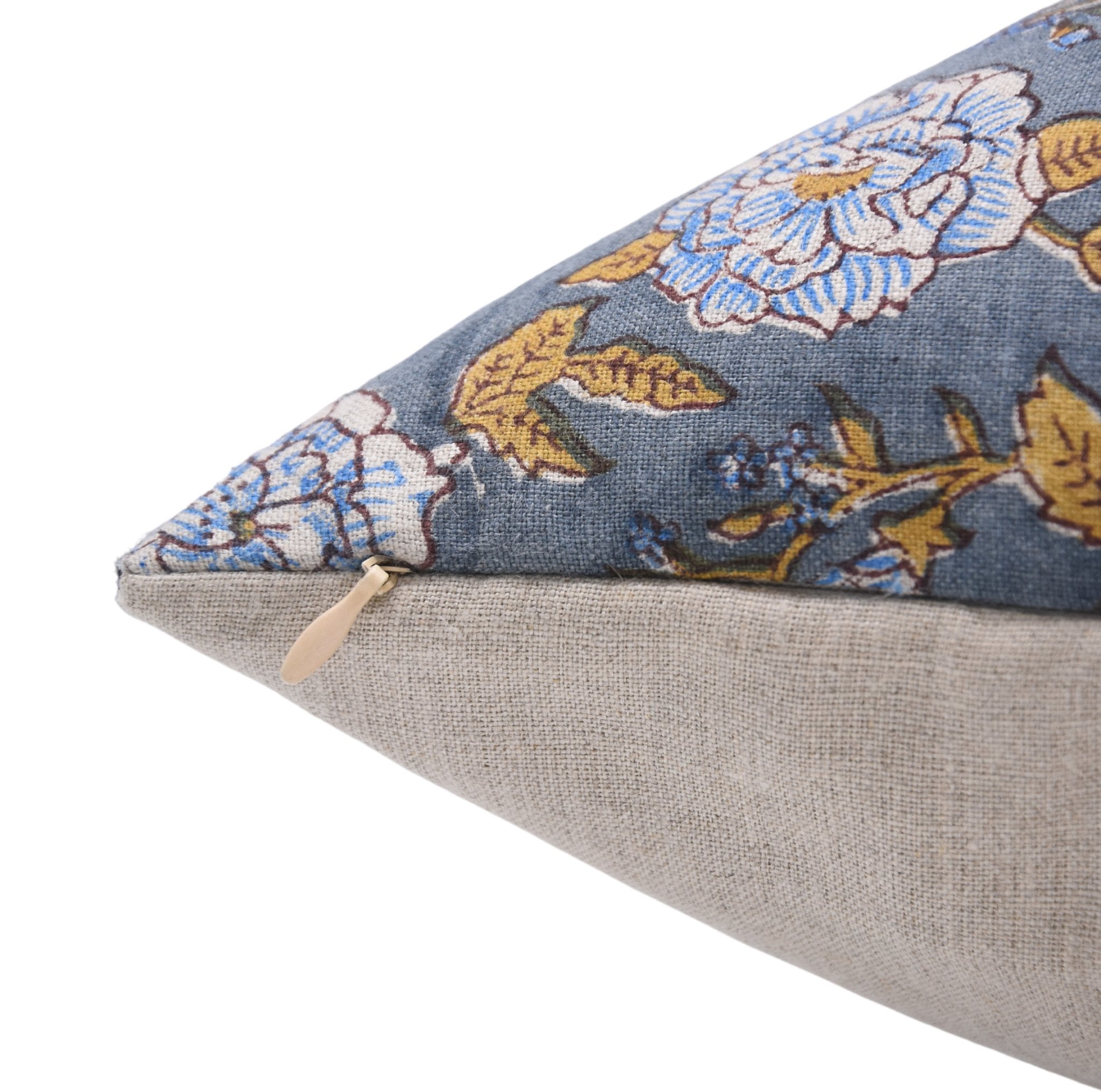 Square/Lumber block print pillow cover- thick linen- RAMESHWARAM - Fabdivine