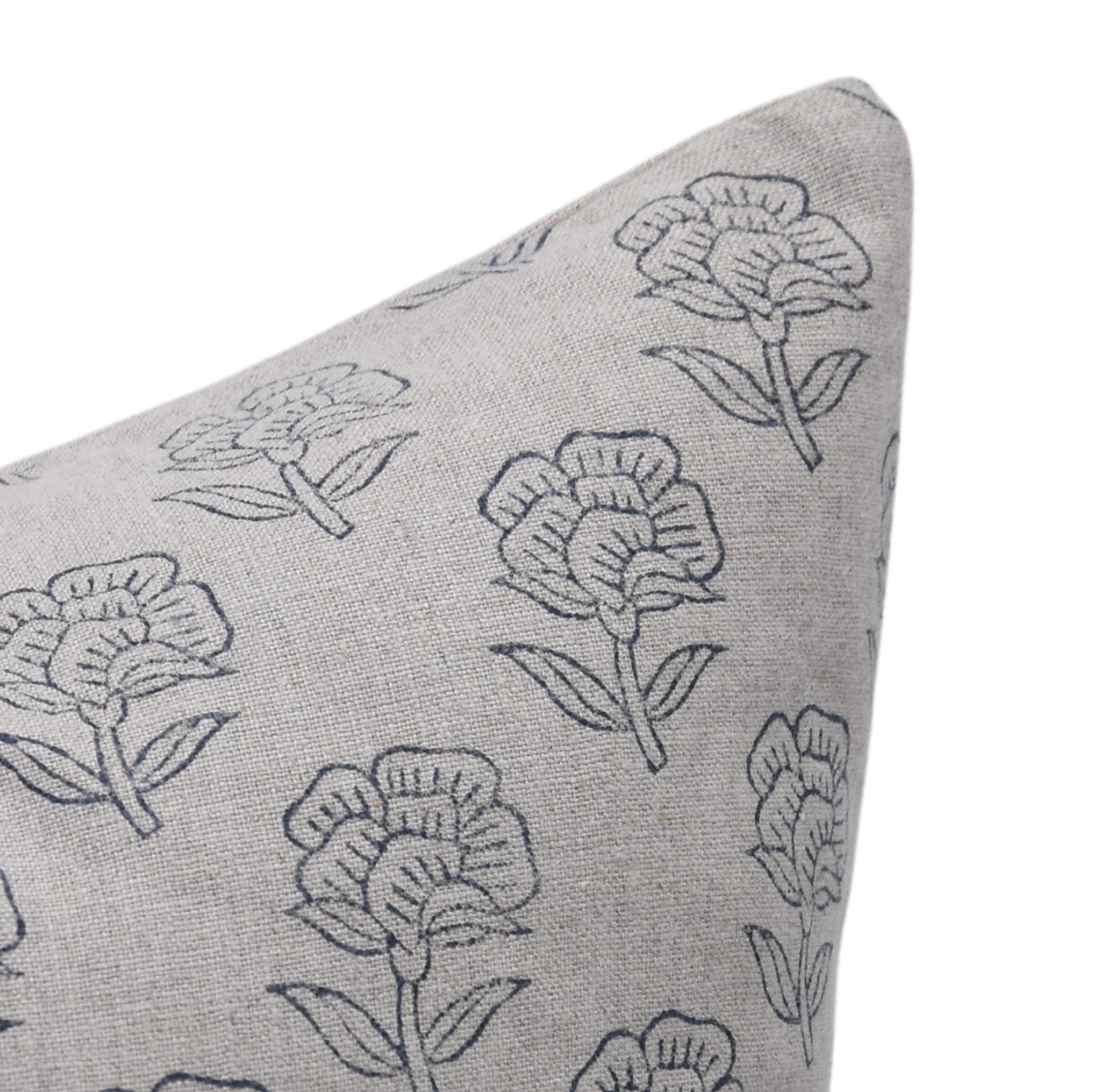 Hand Block Print pure linen designer pillow cover- ROHINI - Fabdivine