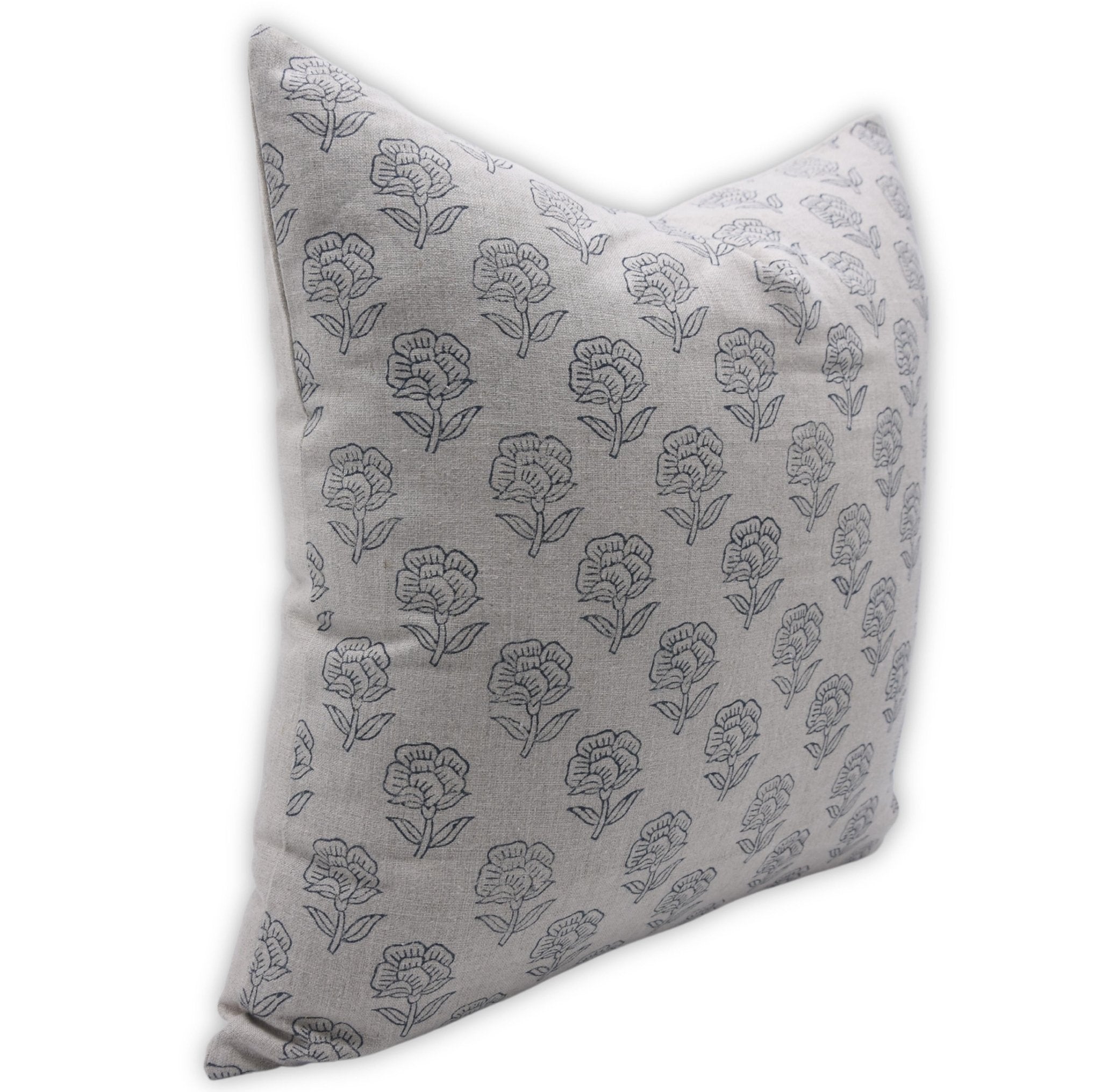 Hand Block Print pure linen designer pillow cover- ROHINI - Fabdivine