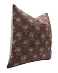 Square/Lumber block print pillow cover- Pure Linen- ROHINI - Fabdivine