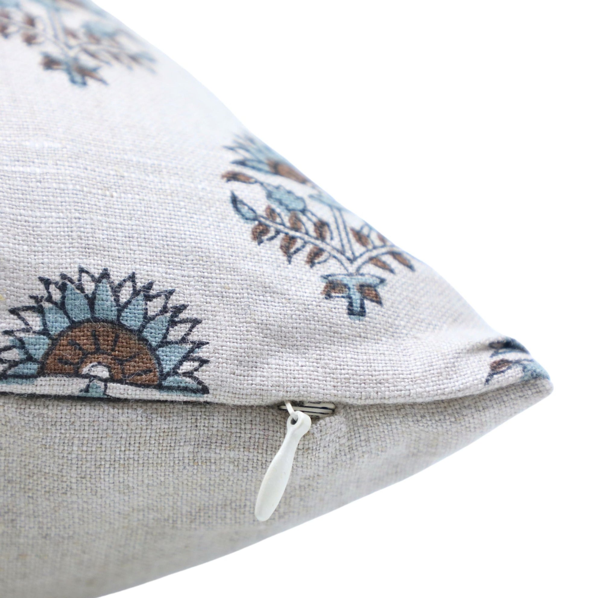 Square/Lumber block print pillow cover- Pure Linen- INDERJEET - Fabdivine