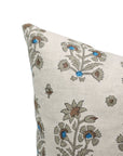 Square/Lumber block print pillow cover- Pure Linen- SADABAHAR - Fabdivine