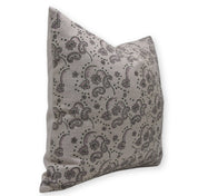 Square linen pillow cover with lumber block print - SAJAWAT - Fabdivine