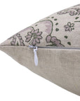 Square linen pillow cover with lumber block print - SAJAWAT - Fabdivine