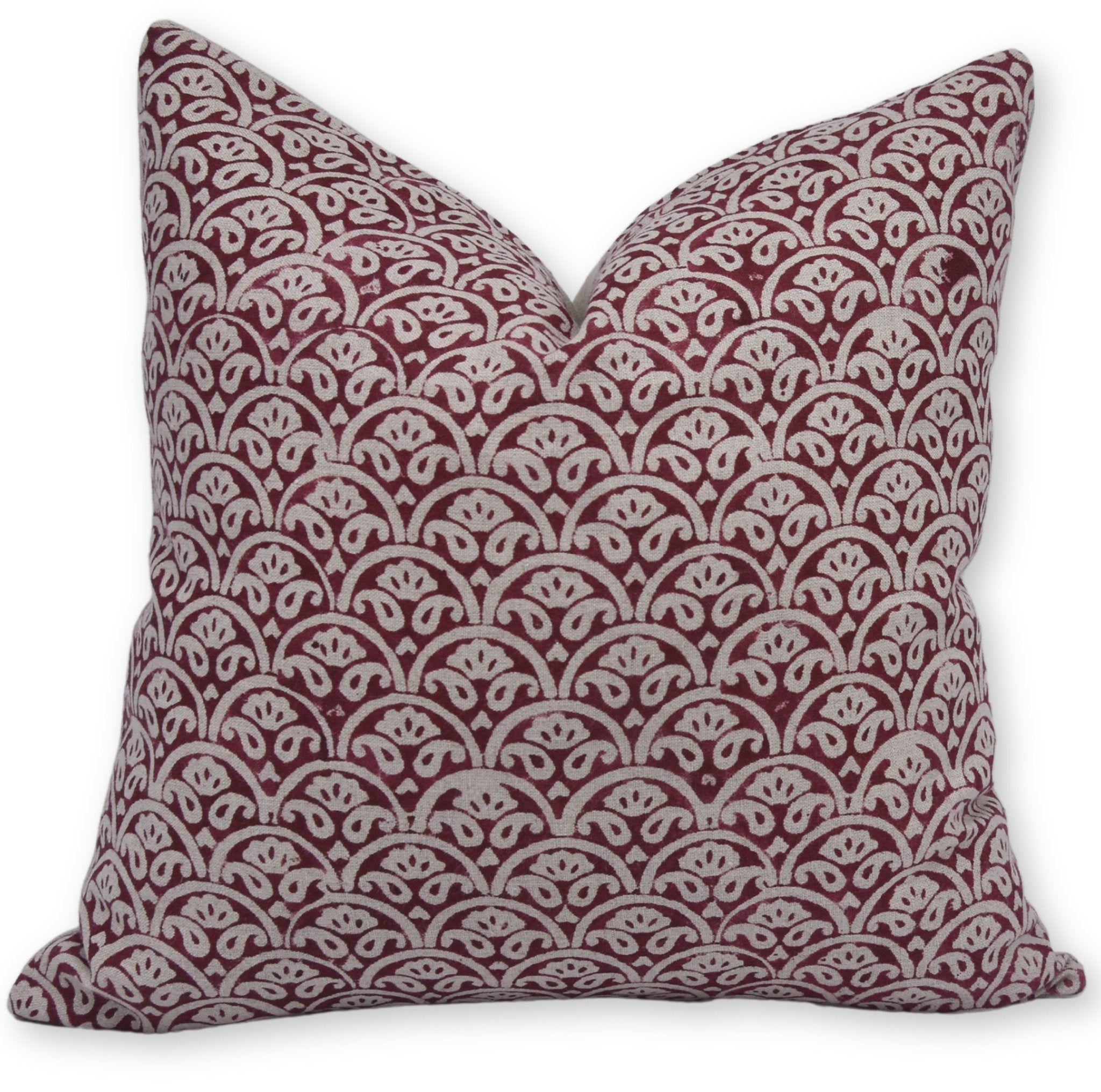 Throw Pillow Cover –Designer Collection of Hand Block Print Pure Linen- SHATRU - Fabdivine