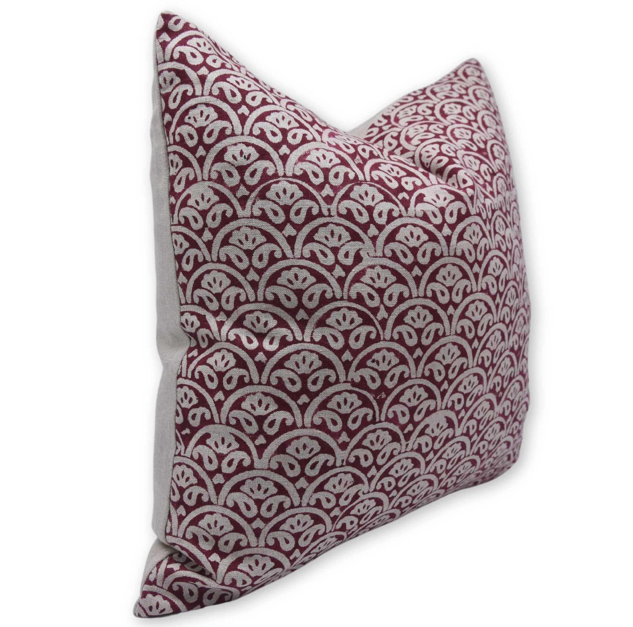 Throw Pillow Cover –Designer Collection of Hand Block Print Pure Linen- SHATRU - Fabdivine