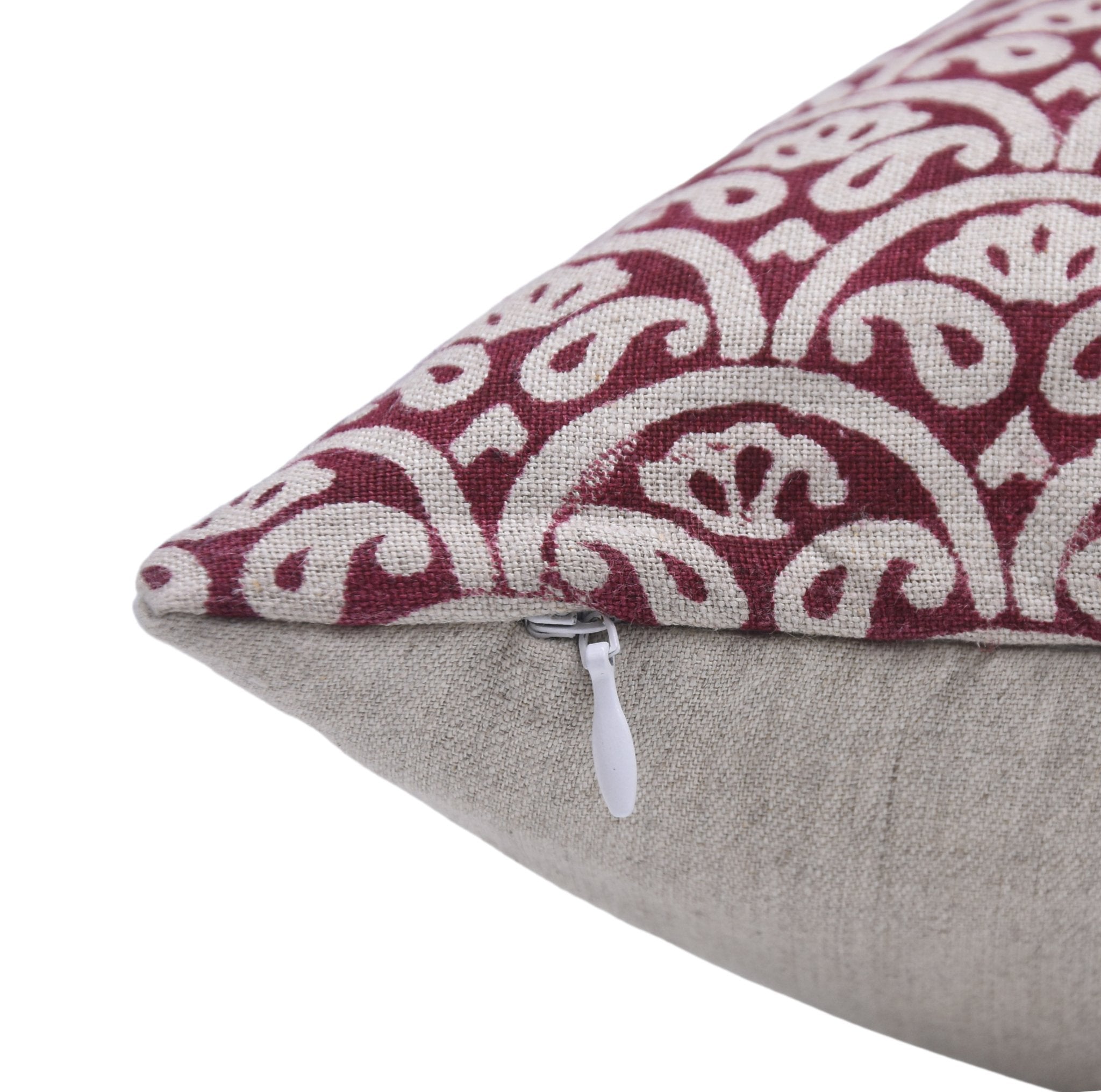 Throw Pillow Cover –Designer Collection of Hand Block Print Pure Linen- SHATRU - Fabdivine